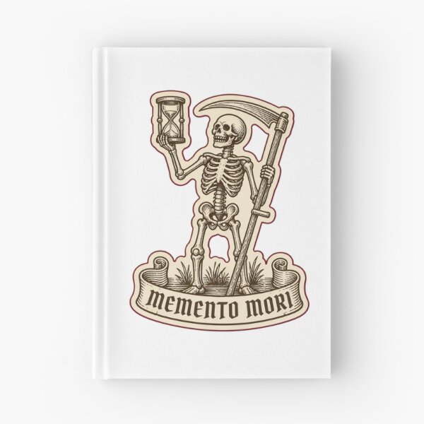 Item preview, Memento Mori Medieval Woodcut Skeleton | Dark Academia Gothic Woodcut Print designed and sold by StickyGuys.