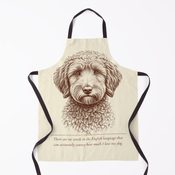Item preview, "Vintage Sketch Goldendoodle Portrait Quote Print" designed and sold by WaggingTailsCo.