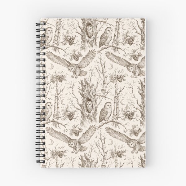Item preview, Winter Owl Toile Seamless Pattern | Snowy Woodland Owl Toile Warm Sepia designed and sold by StickyGuys.