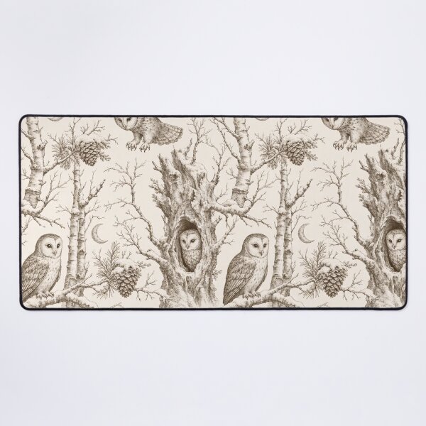 Item preview, Winter Owl Toile Seamless Pattern | Snowy Woodland Owl Toile Warm Sepia designed and sold by StickyGuys.