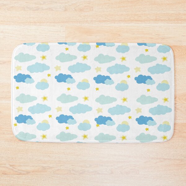 Item preview, cute pastel clouds stars and sun nursery pattern designed and sold by AePuti.