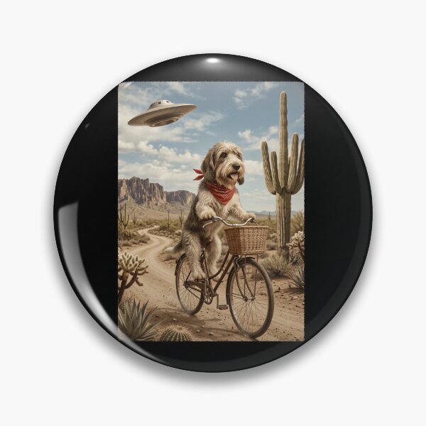 Item preview, Petit Basset Griffon Vendeen Riding Bike Wild West Western UFO Dog Lover designed and sold by dian-rody-crest.
