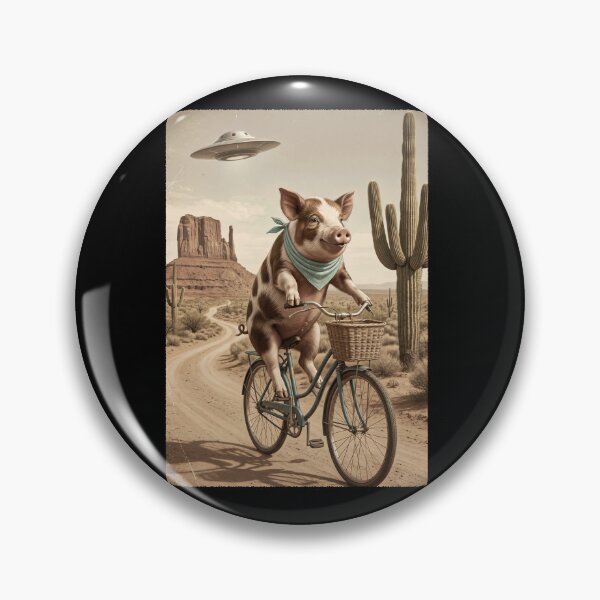 Item preview, Pig Riding Bike Wild West Western UFO Animal Lover designed and sold by dian-rody-crest.