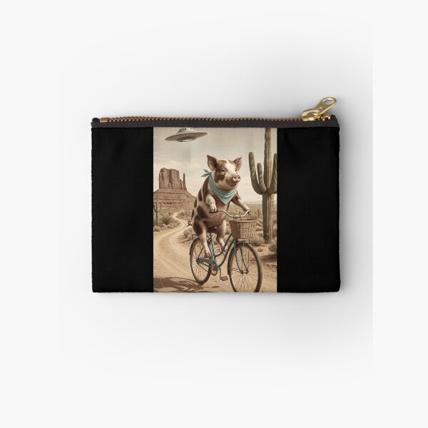 Item preview, Pig Riding Bike Wild West Western UFO Animal Lover designed and sold by dian-rody-crest.