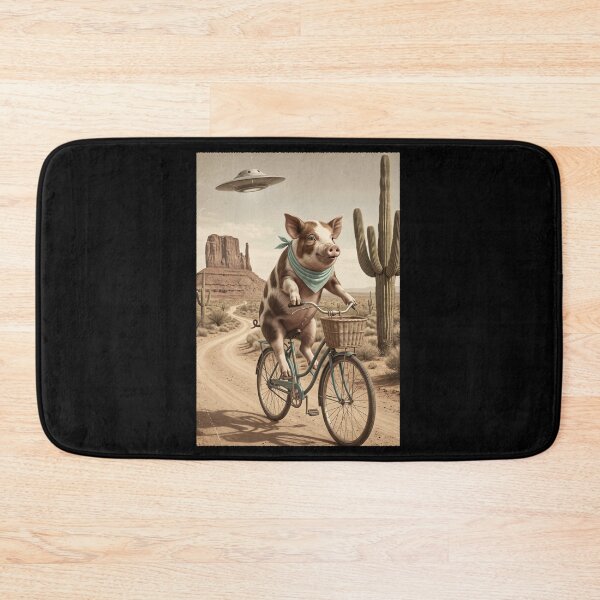 Item preview, Pig Riding Bike Wild West Western UFO Animal Lover designed and sold by dian-rody-crest.