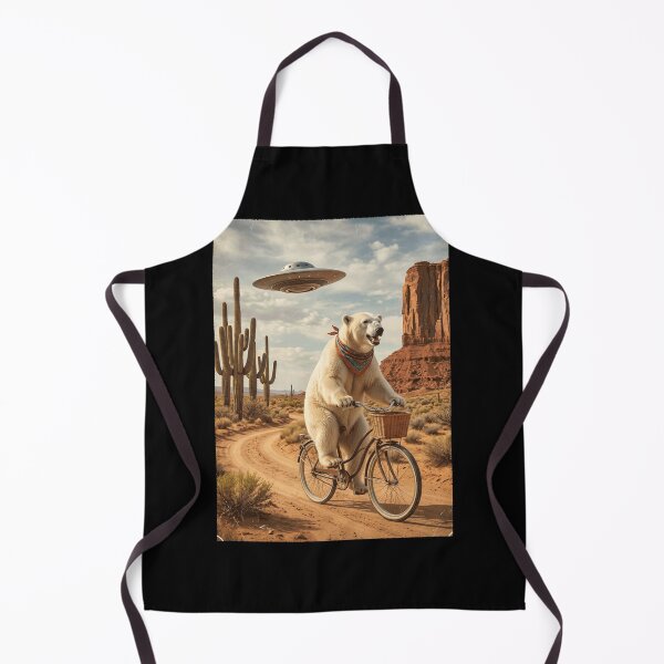Item preview, Polar Bear Riding Bike Wild West Western UFO Animal Lover designed and sold by dian-rody-crest.