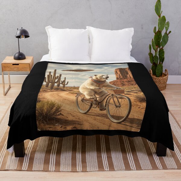 Item preview, Polar Bear Riding Bike Wild West Western UFO Animal Lover designed and sold by dian-rody-crest.