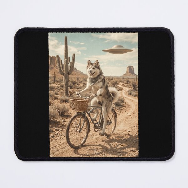 Item preview, Pomsky Riding Bike Wild West Western UFO Dog Lover designed and sold by dian-rody-crest.