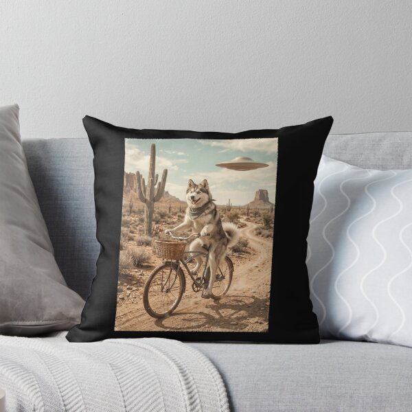 Item preview, Pomsky Riding Bike Wild West Western UFO Dog Lover designed and sold by dian-rody-crest.