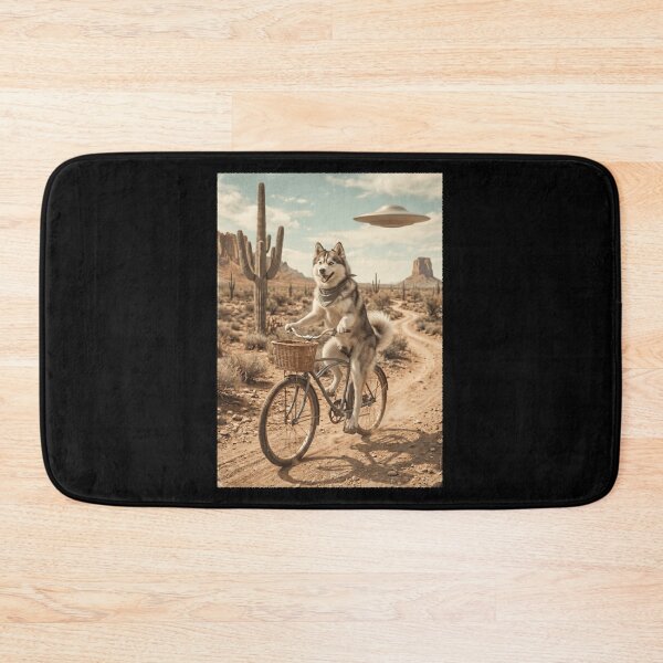 Item preview, Pomsky Riding Bike Wild West Western UFO Dog Lover designed and sold by dian-rody-crest.