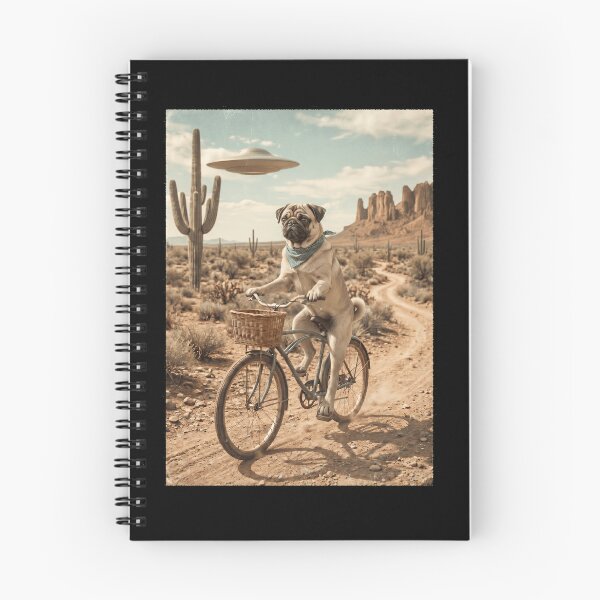 Item preview, Pug Riding Bike Wild West Western UFO Dog Lover designed and sold by dian-rody-crest.
