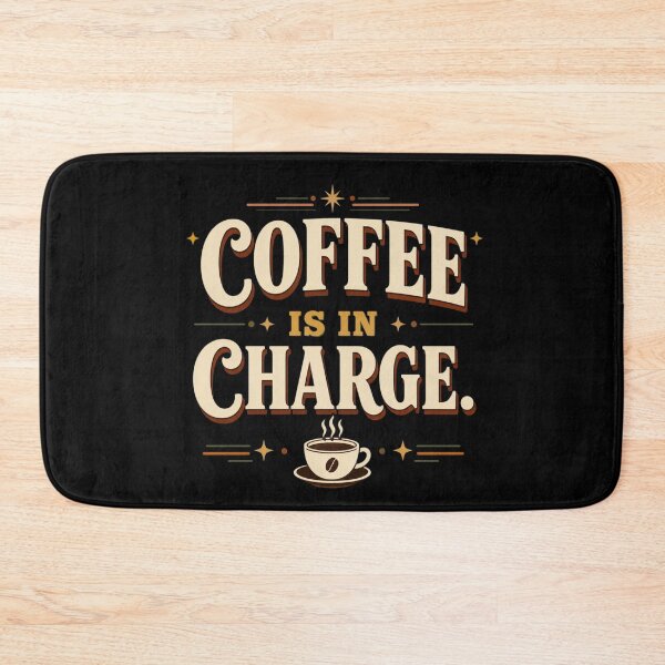 Item preview, Coffee Is in Charge. | Funny Retro Coffee Office Humor Typography designed and sold by Irene Catchmind.