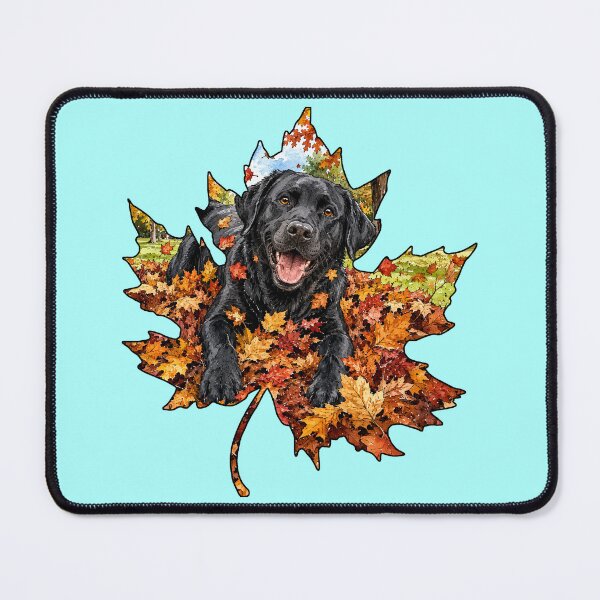 Item preview, Fall Black Labrador Retriever Playing In Autumn Leaves designed and sold by Lion and Lamb Design.