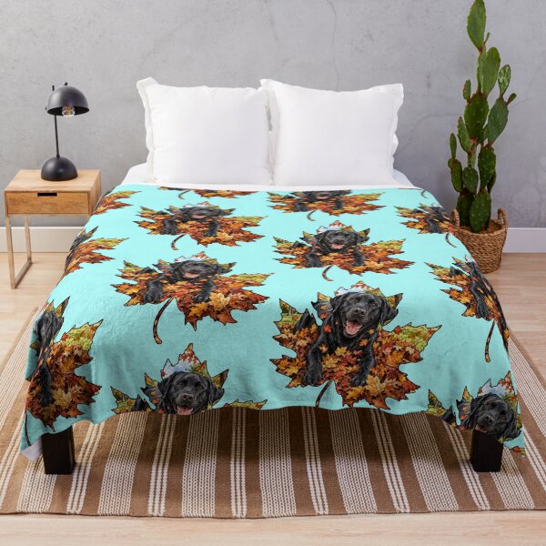 Item preview, Fall Black Labrador Retriever Playing In Autumn Leaves designed and sold by Lion and Lamb Design.