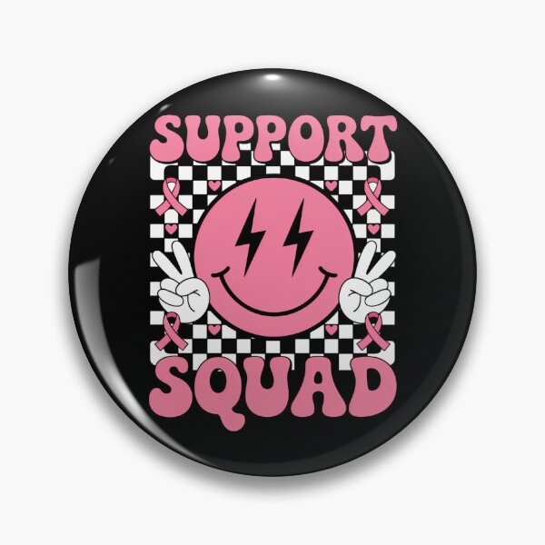 Item preview, Support Squad Breast Cancer Awareness Pink Ribbon Smile Face designed and sold by Nahkolahmom.