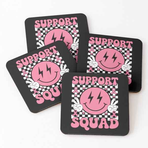 Item preview, Support Squad Breast Cancer Awareness Pink Ribbon Smile Face designed and sold by Nahkolahmom.