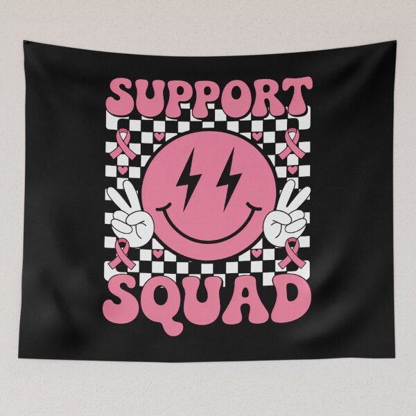 Item preview, Support Squad Breast Cancer Awareness Pink Ribbon Smile Face designed and sold by Nahkolahmom.
