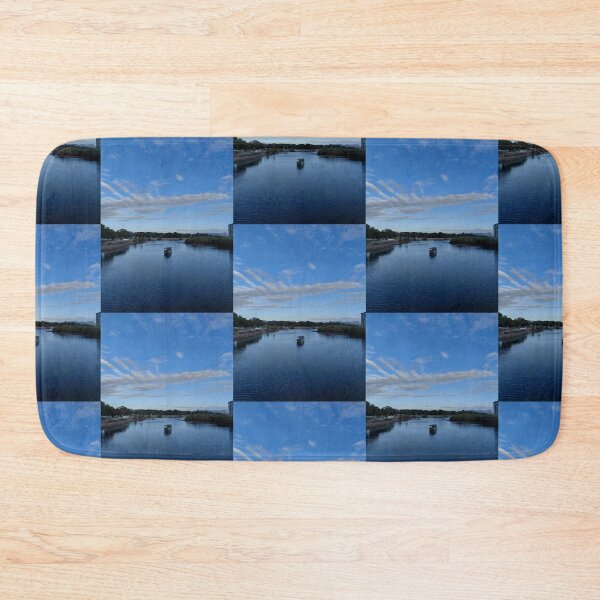 Item preview, A boat at South Townsville River during sunset designed and sold by pbchan.