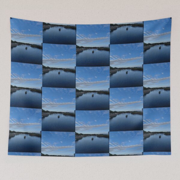 Item preview, A boat at South Townsville River during sunset designed and sold by pbchan.
