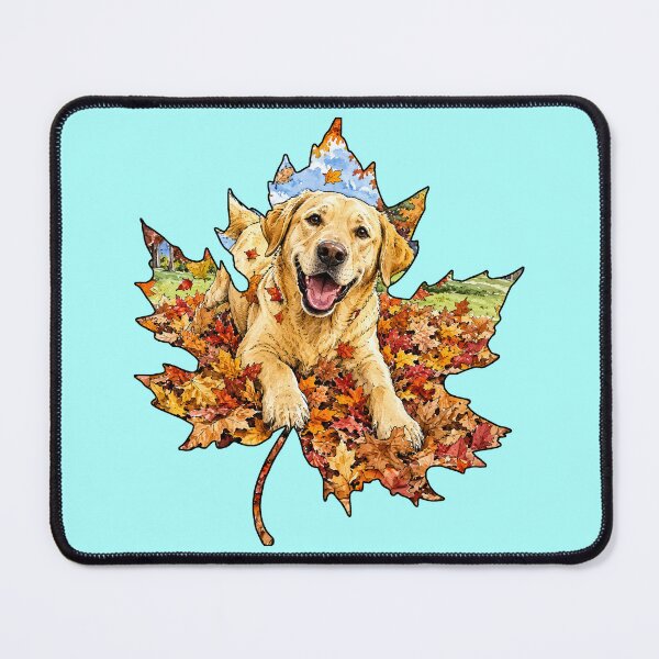 Item preview, Fall Yellow Labrador Retriever Playing In Autumn Leaves designed and sold by Lion and Lamb Design.