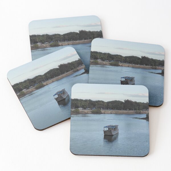 Item preview, A boat at South Townsville River during sunset designed and sold by pbchan.