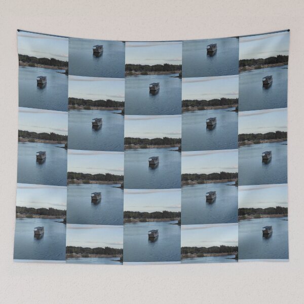 Item preview, A boat at South Townsville River during sunset designed and sold by pbchan.
