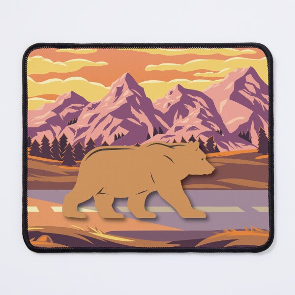 Item preview, Retro Adventure Bear Mountain Sunset designed and sold by merona-design.
