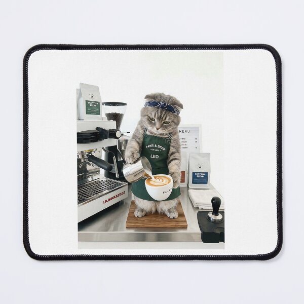 Item preview, Scottish Fold Cat Barista Artiste designed and sold by PictoVibe.