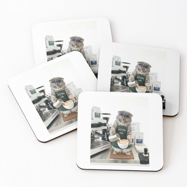 Item preview, Scottish Fold Cat Barista Artiste designed and sold by PictoVibe.