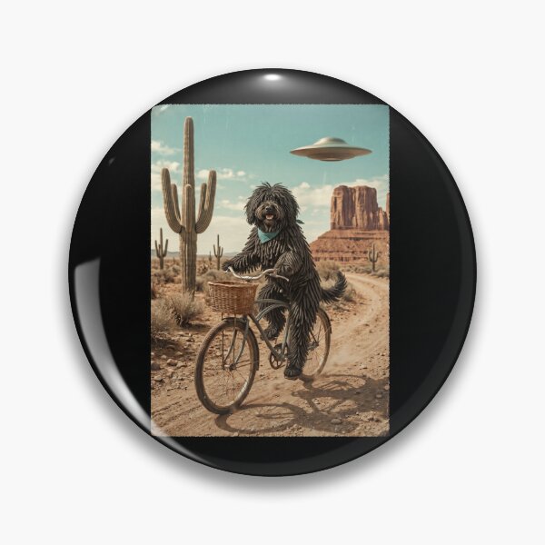 Item preview, Puli Riding Bike Wild West Western UFO Dog Lover designed and sold by dian-rody-crest.