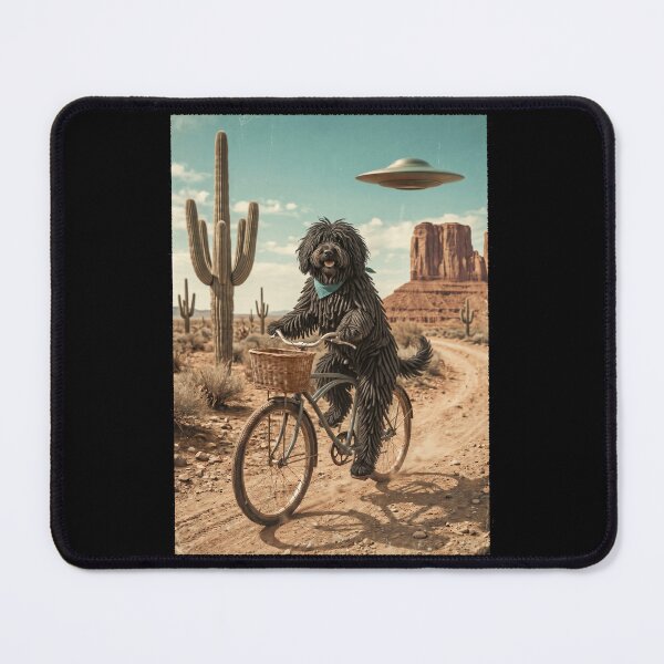 Item preview, Puli Riding Bike Wild West Western UFO Dog Lover designed and sold by dian-rody-crest.
