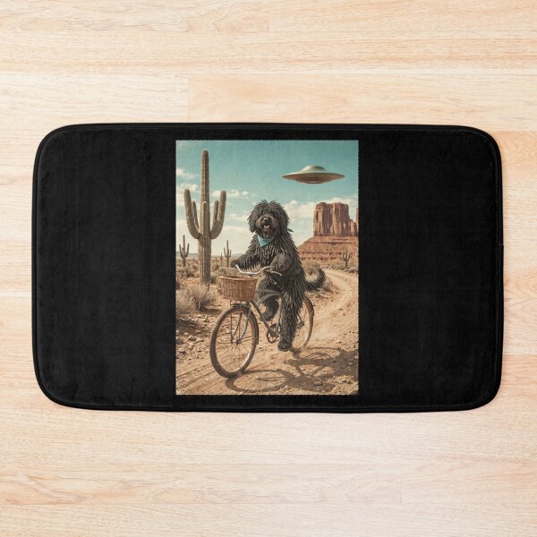 Item preview, Puli Riding Bike Wild West Western UFO Dog Lover designed and sold by dian-rody-crest.