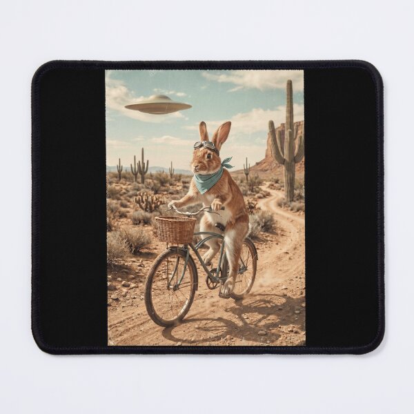 Item preview, Rabbit Riding Bike Wild West Western UFO Animal Lover designed and sold by dian-rody-crest.