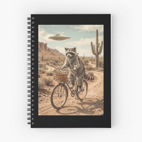 Item preview, Raccoon Riding Bike Wild West Western UFO Animal Lover designed and sold by dian-rody-crest.