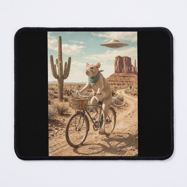 Item preview, Rat Riding Bike Wild West Western UFO Animal Lover designed and sold by dian-rody-crest.