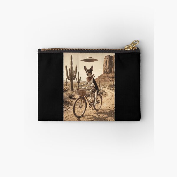 Item preview, Rat Terrier Riding Bike Wild West Western UFO Dog Lover designed and sold by dian-rody-crest.