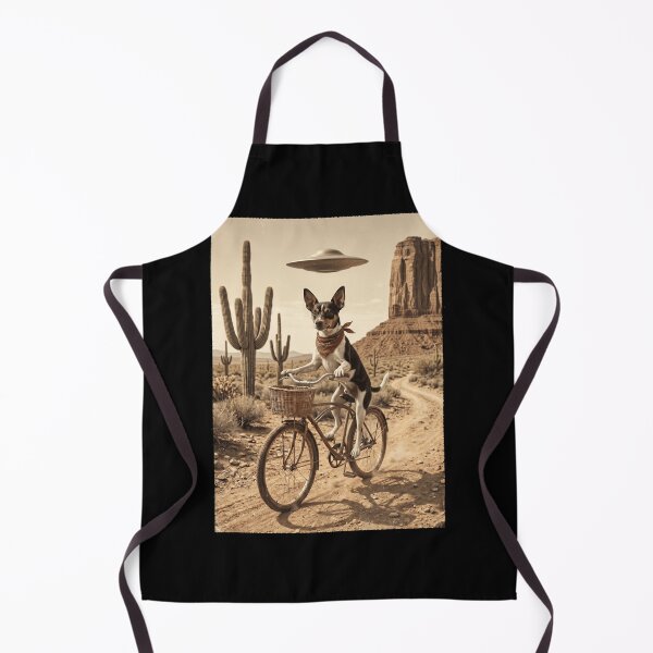 Item preview, Rat Terrier Riding Bike Wild West Western UFO Dog Lover designed and sold by dian-rody-crest.