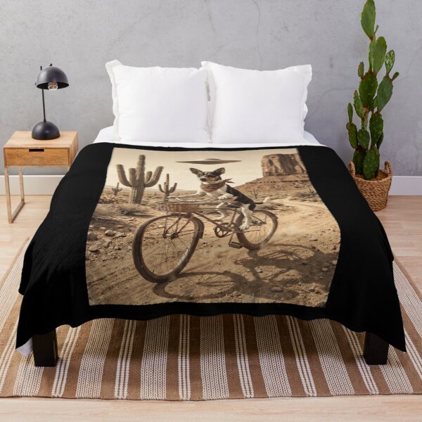 Item preview, Rat Terrier Riding Bike Wild West Western UFO Dog Lover designed and sold by dian-rody-crest.