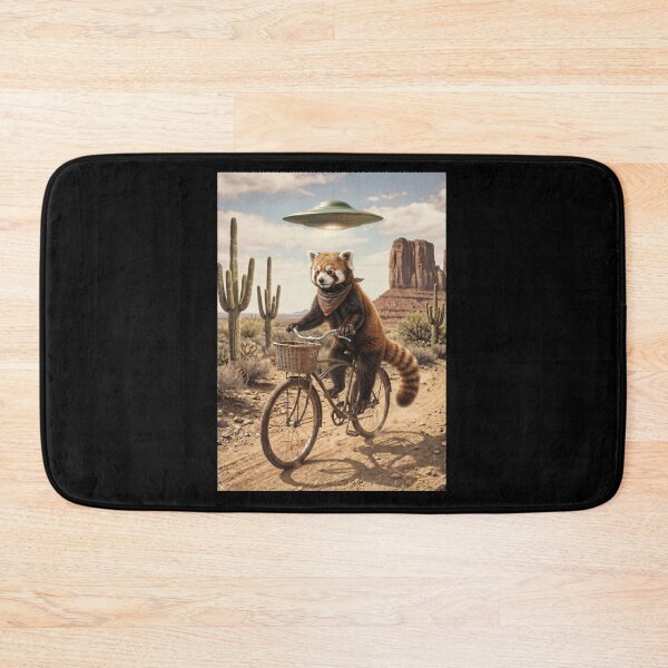 Item preview, Red Panda Riding Bike Wild West Western UFO Animal Lover designed and sold by dian-rody-crest.