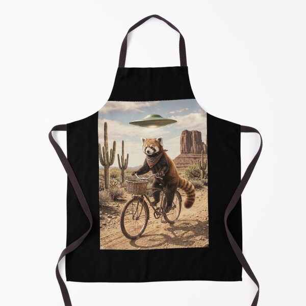Item preview, Red Panda Riding Bike Wild West Western UFO Animal Lover designed and sold by dian-rody-crest.