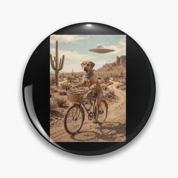 Item preview, Rhodesian Ridgeback Riding Bike Wild West Western UFO Dog Lover designed and sold by dian-rody-crest.