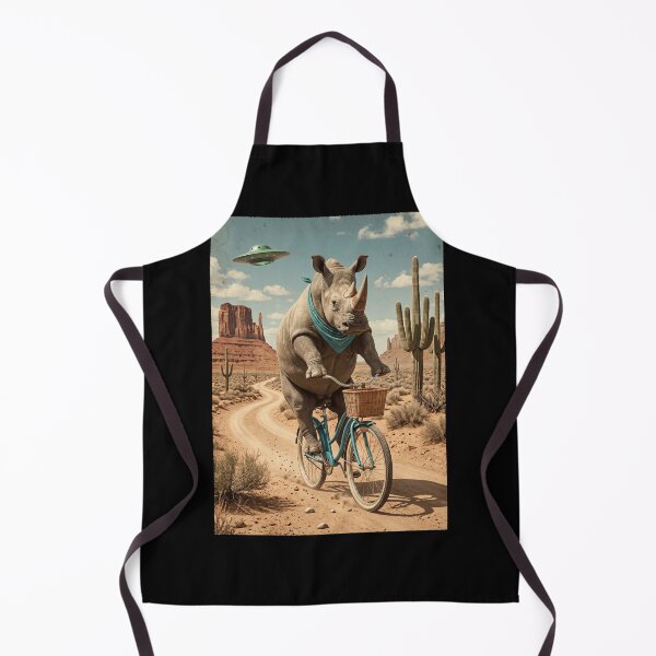 Item preview, Rhino Riding Bike Wild West Western UFO Animal Lover designed and sold by dian-rody-crest.