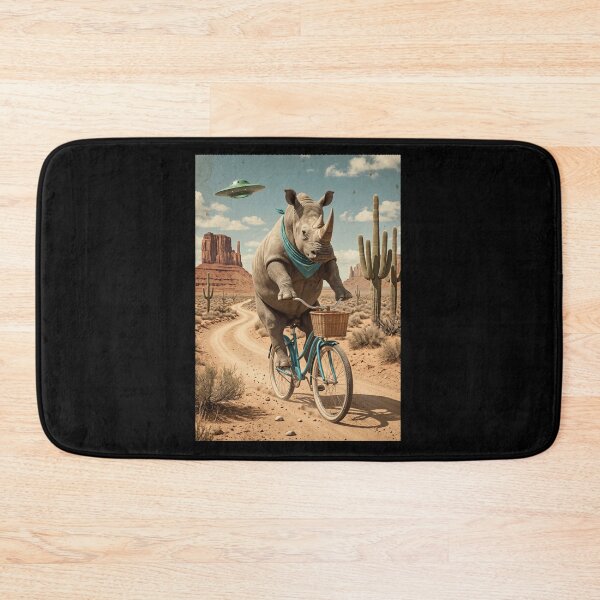 Item preview, Rhino Riding Bike Wild West Western UFO Animal Lover designed and sold by dian-rody-crest.
