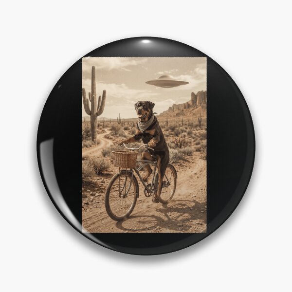 Item preview, Rottweiler Riding Bike Wild West Western UFO Dog Lover designed and sold by dian-rody-crest.