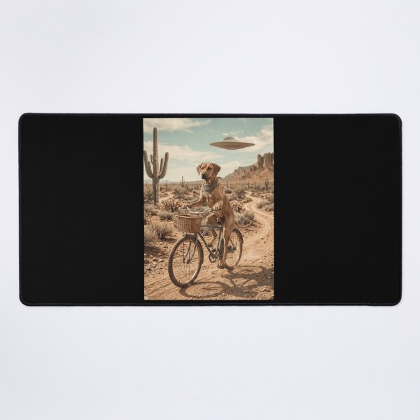 Item preview, Rhodesian Ridgeback Riding Bike Wild West Western UFO Dog Lover designed and sold by dian-rody-crest.
