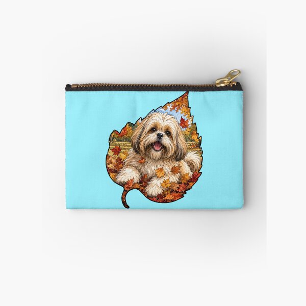 Item preview, Fall Lhasa Apso Playing In Autumn Leaves designed and sold by Lion and Lamb Design.