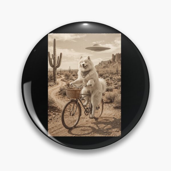 Item preview, Samoyed Riding Bike Wild West Western UFO Dog Lover designed and sold by dian-rody-crest.