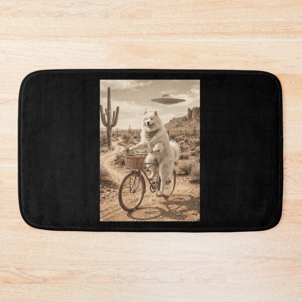 Item preview, Samoyed Riding Bike Wild West Western UFO Dog Lover designed and sold by dian-rody-crest.