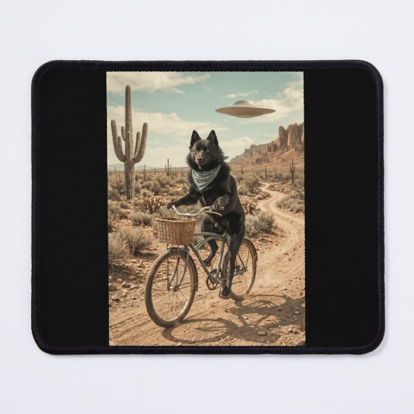 Item preview, Schipperke Riding Bike Wild West Western UFO Dog Lover designed and sold by dian-rody-crest.