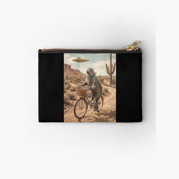 Item preview, Foca montando en bicicleta Salvaje Oeste OVNI Amante de los animales designed and sold by dian-rody-crest.